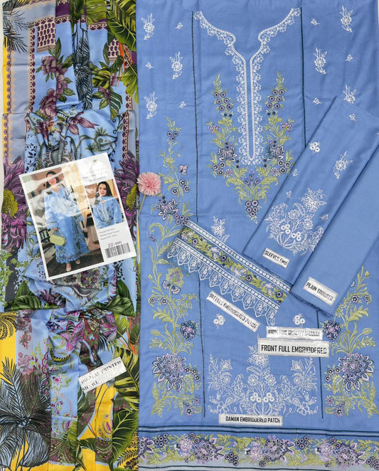 Qalamkar Embroidered Dhanak Suit – Code 480