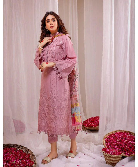 Limelight Embroidered Dhanak Suit – Code 414