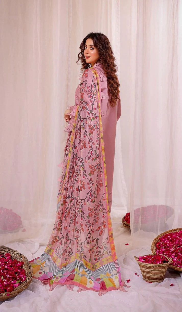 Limelight Embroidered Dhanak Suit – Code 414