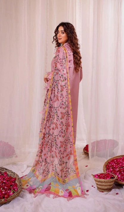 Limelight Embroidered Dhanak Suit – Code 414