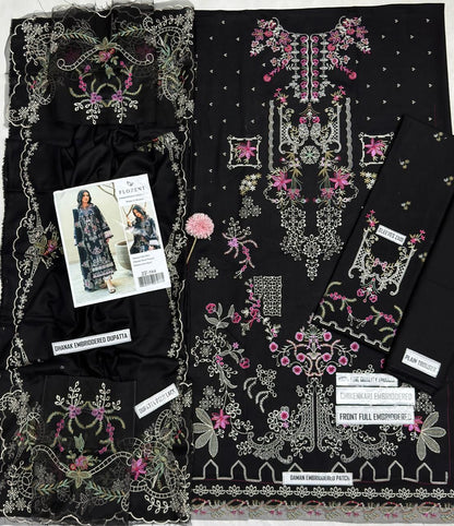 Florent Chikankari Embroidered Dhanak Suit – Code 584
