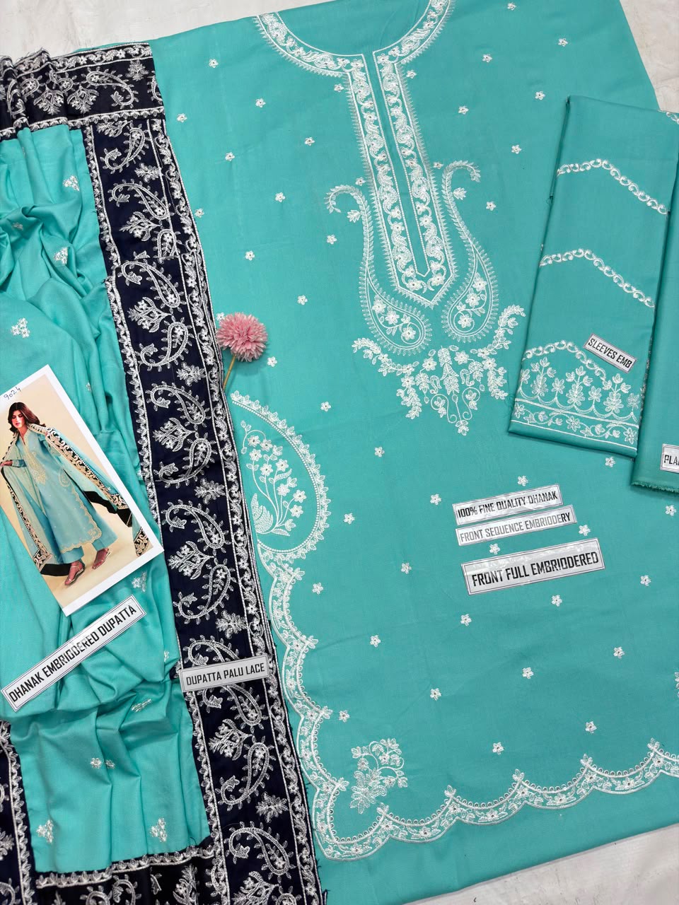 Zaib 9024 Dhanak Embroidered Suit – Sky Blue | Winter Collection 2026-27