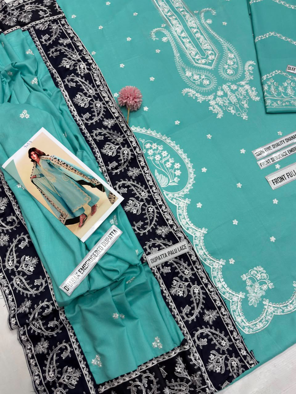 Zaib 9024 Dhanak Embroidered Suit – Sky Blue | Winter Collection 2026-27