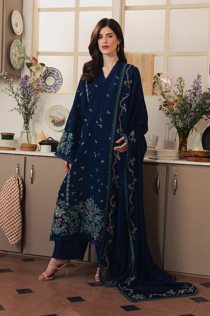 Ziva 9011 Dhanak Embroidered Suit – Navy Blue | Winter Collection 2026-27