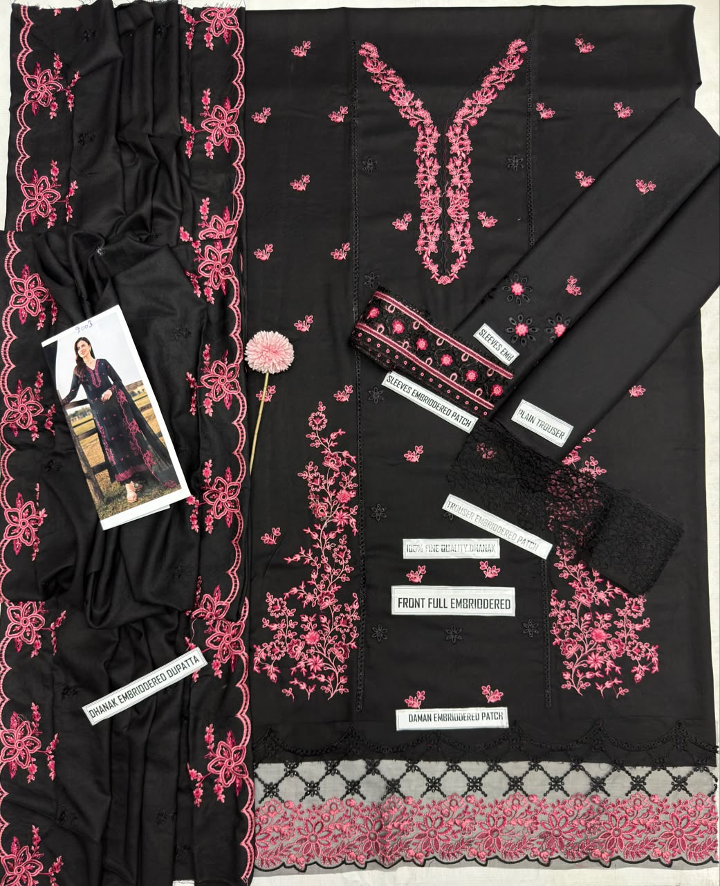 Azure 9017 Dhanak Embroidered Suit – Black | Winter Collection 2026-27