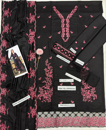 Azure 9017 Dhanak Embroidered Suit – Black | Winter Collection 2026-27