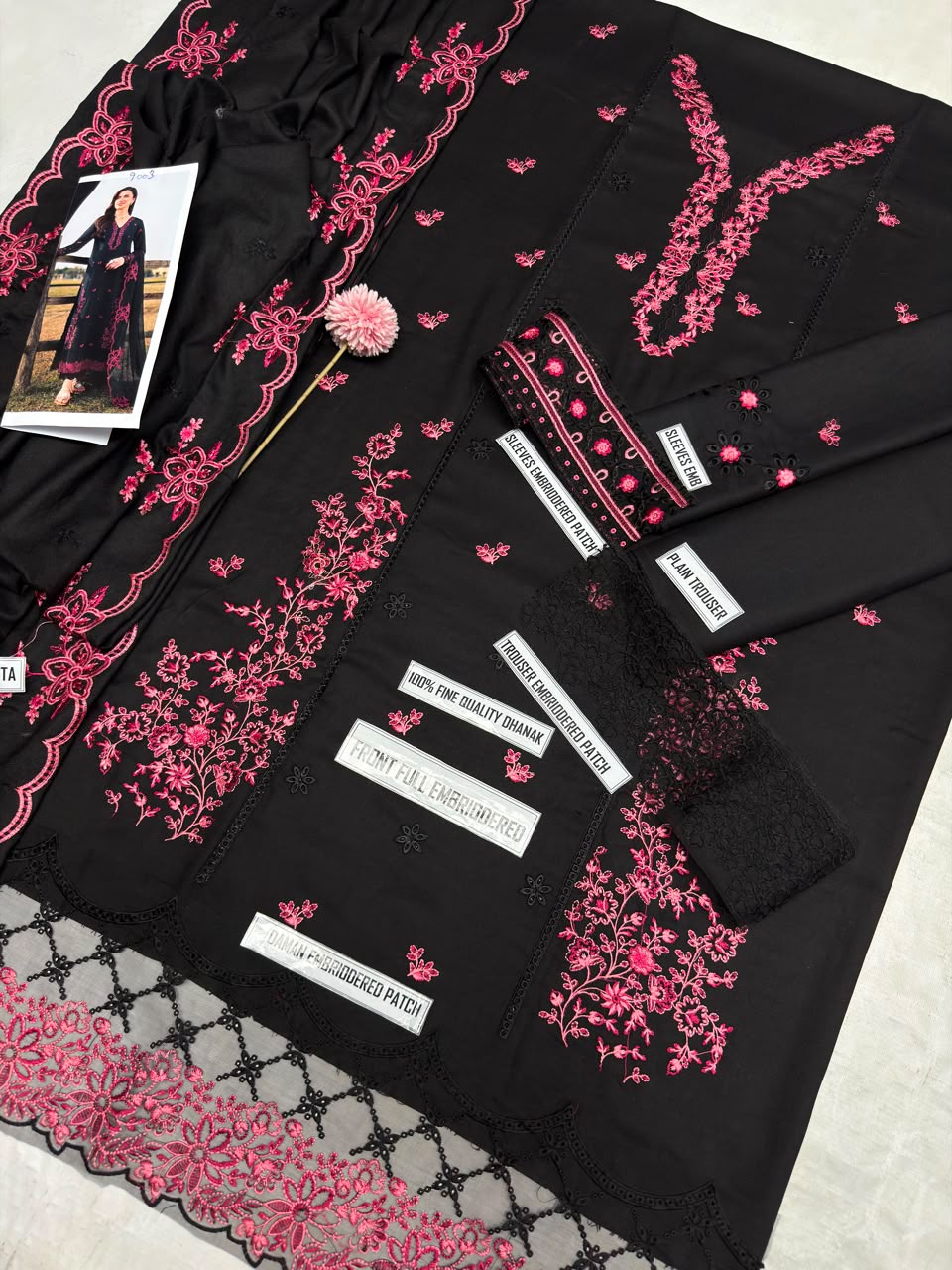 Azure 9017 Dhanak Embroidered Suit – Black | Winter Collection 2026-27