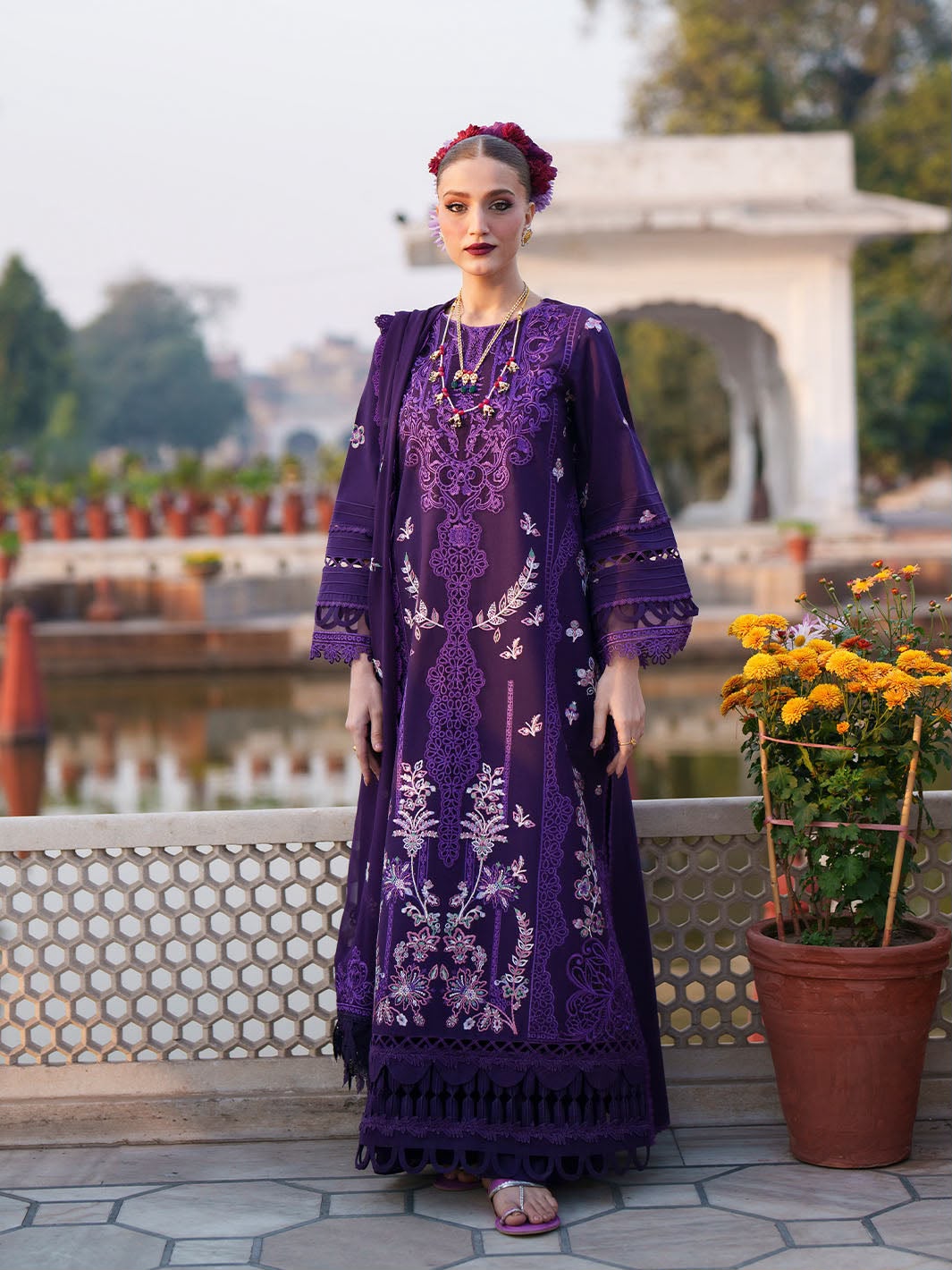 Mahnur 9005 Dhanak Embroidered Suit – Purple | Winter Collection 2026-27