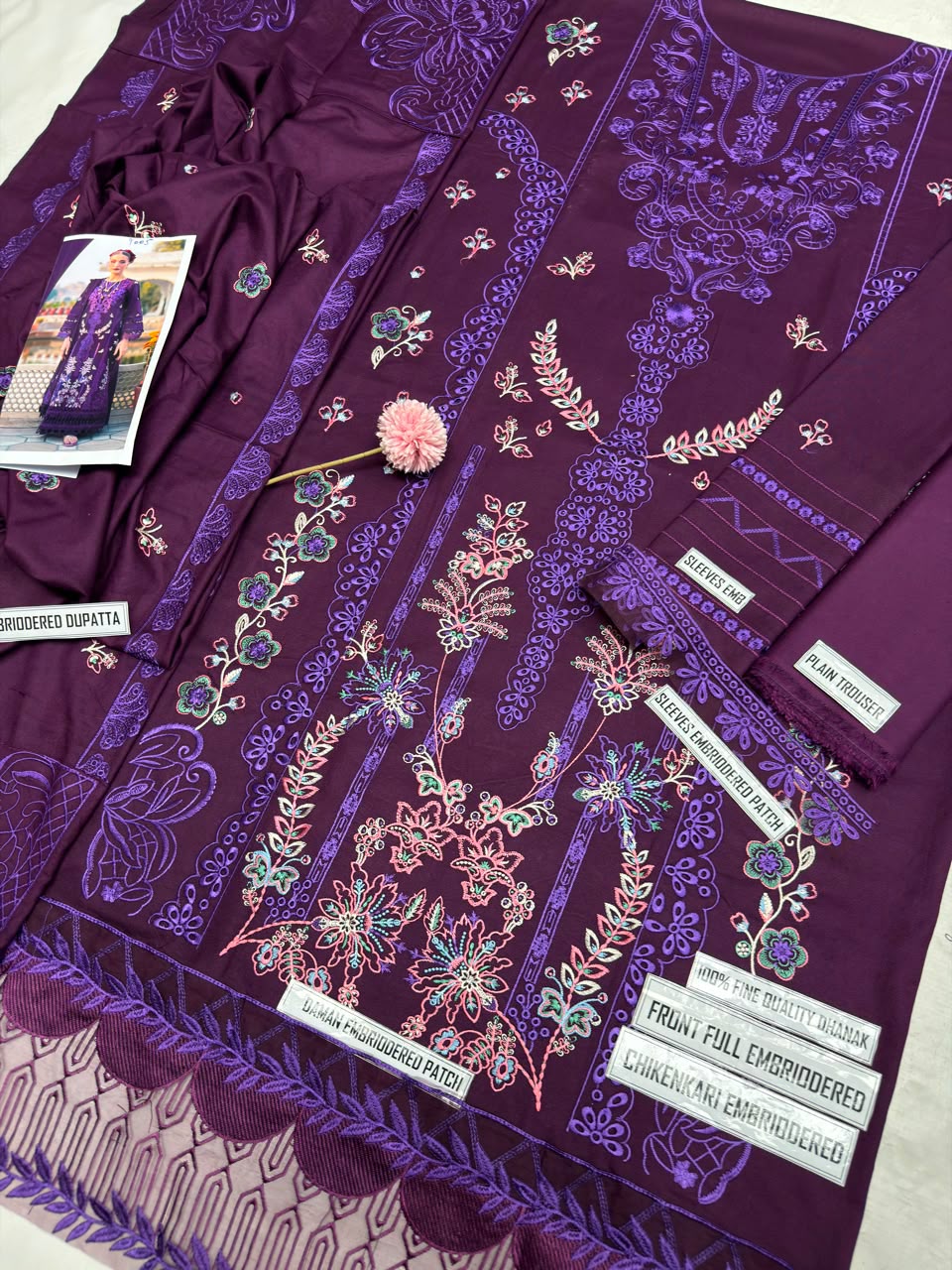 Mahnur 9005 Dhanak Embroidered Suit – Purple | Winter Collection 2026-27
