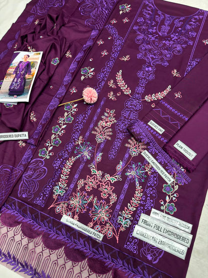 Mahnur 9005 Dhanak Embroidered Suit – Purple | Winter Collection 2026-27