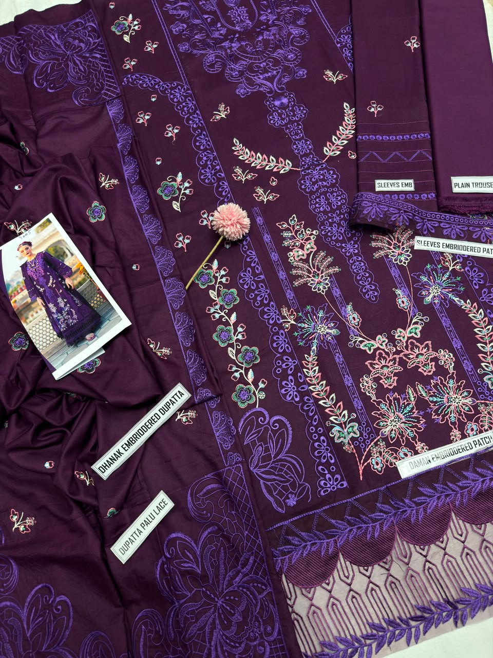 Mahnur 9005 Dhanak Embroidered Suit – Purple | Winter Collection 2026-27