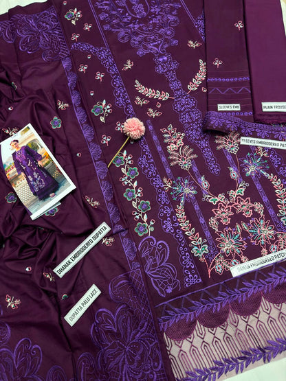 Mahnur 9005 Dhanak Embroidered Suit – Purple | Winter Collection 2026-27