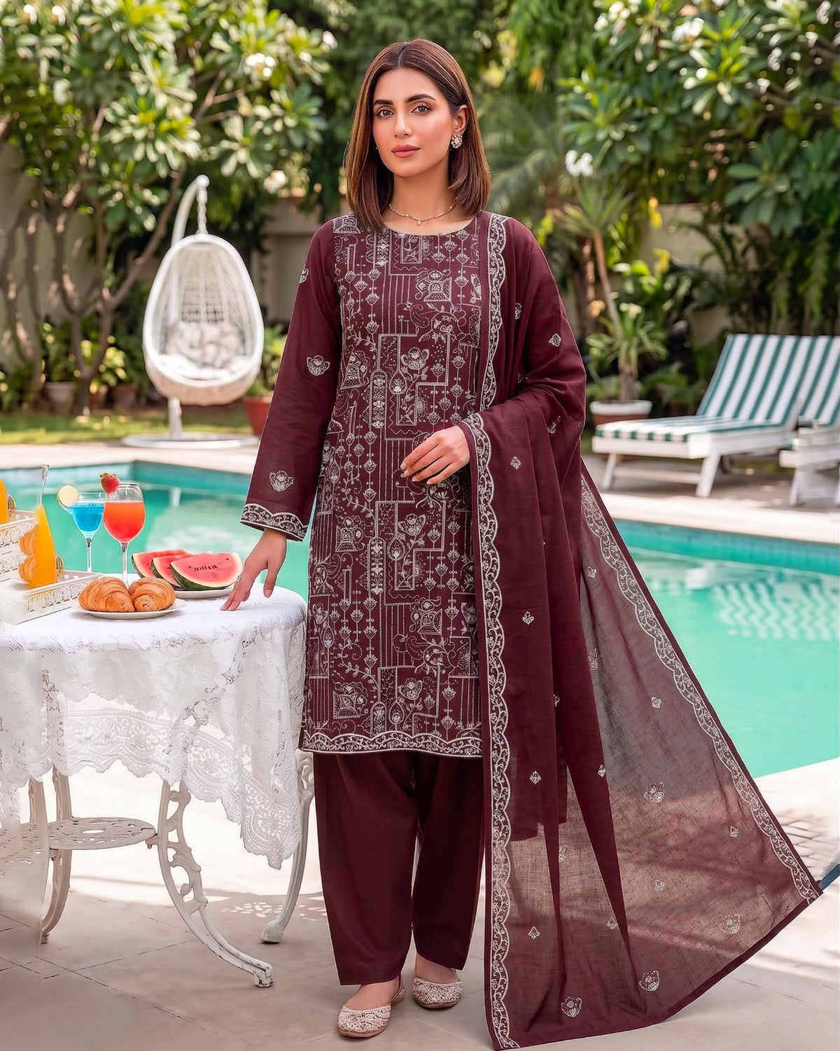 Premium Airjet Dhanak With Embroidery Dhanak Shawl – Winter Collection 2026-27