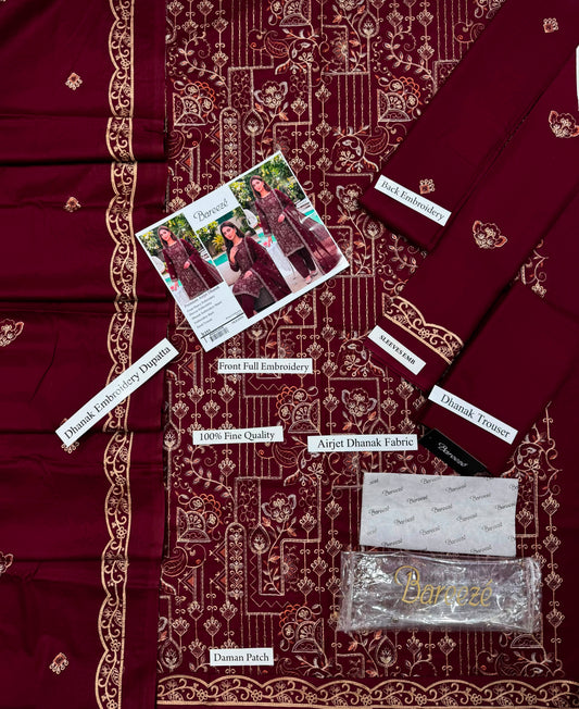 Premium Airjet Dhanak With Embroidery Dhanak Shawl – Winter Collection 2026-27