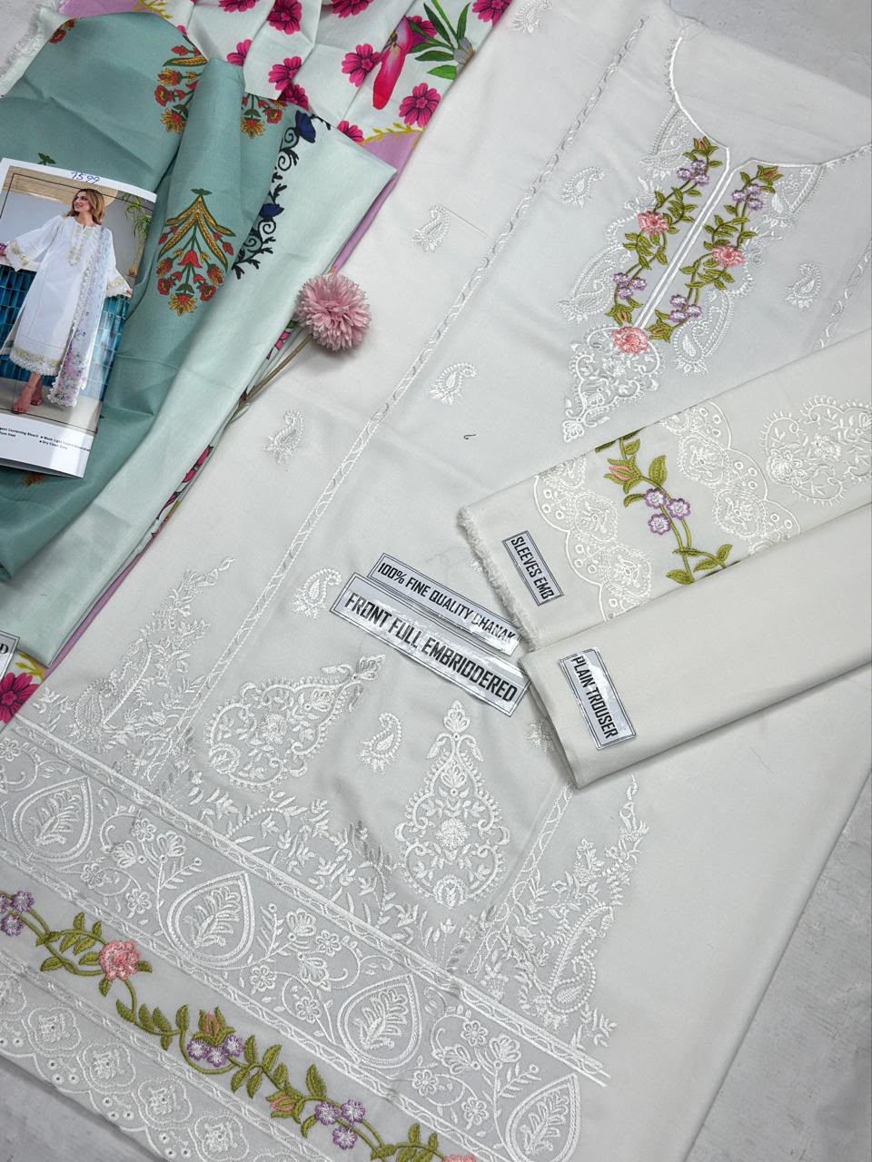 Jazmin 7599 Premium Airjet Dhanak Suit with Digital Print Wool Shawl