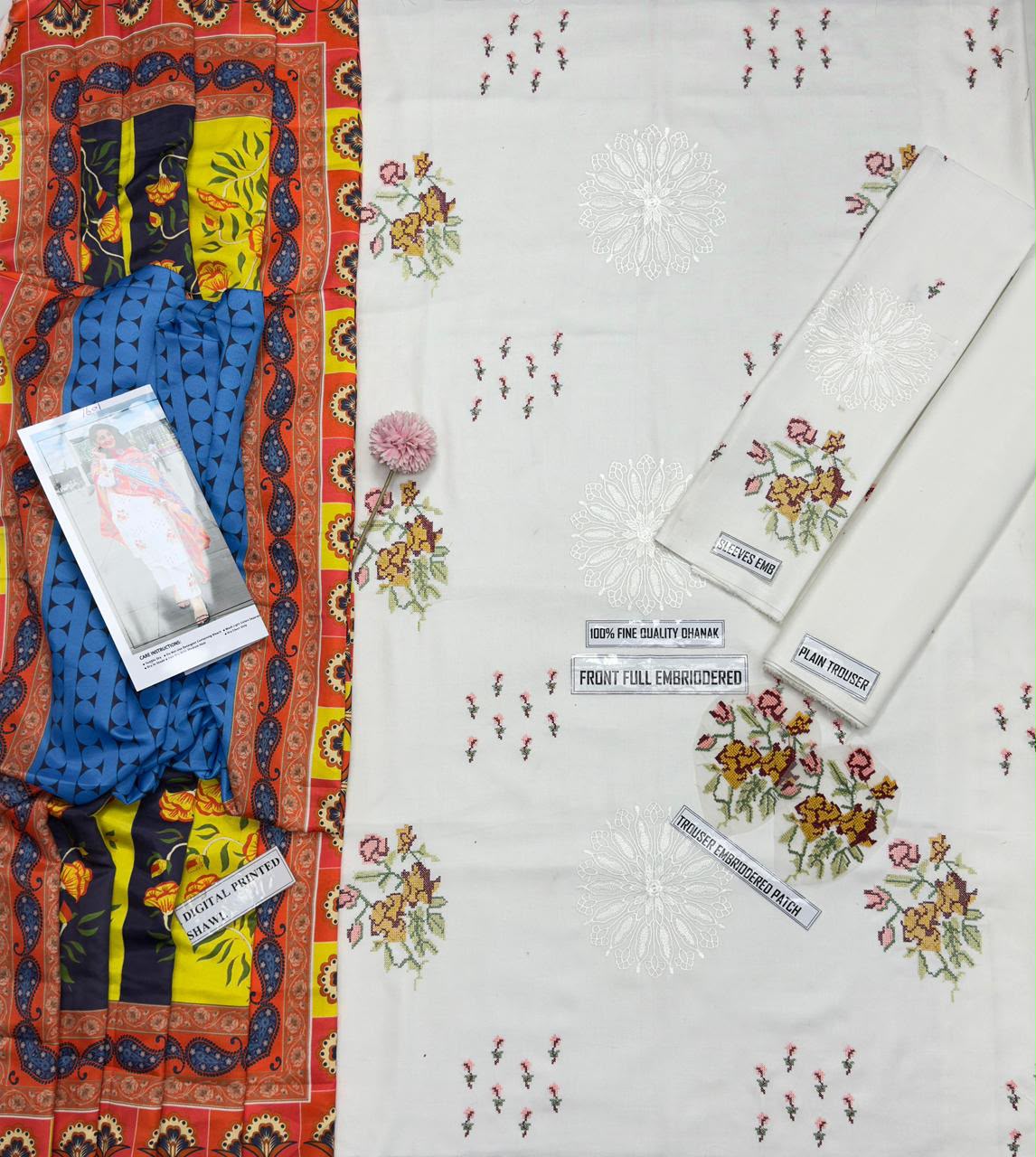 Nimra Mehra 7601 Luxury Winter Airjet Dhanak Suit with Wool Shawl