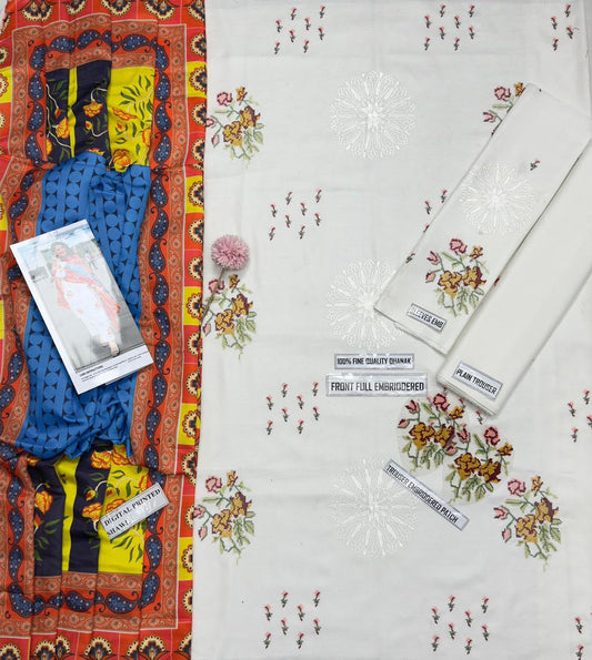 Nimra Mehra 7601 Luxury Winter Airjet Dhanak Suit with Wool Shawl