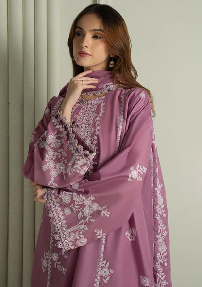 Cross Stitch 1417 Premium Airjet Dhanak Embroidered 3-Piece Suit with Shawl