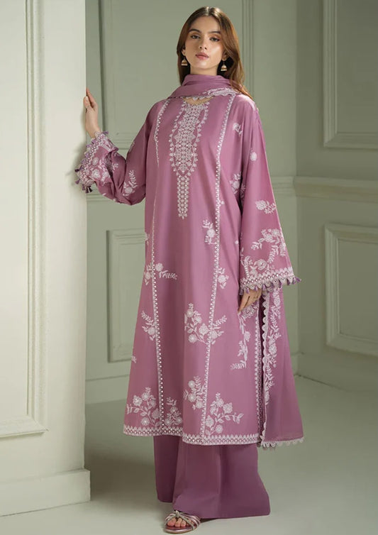 Cross Stitch 1417 Premium Airjet Dhanak Embroidered 3-Piece Suit with Shawl