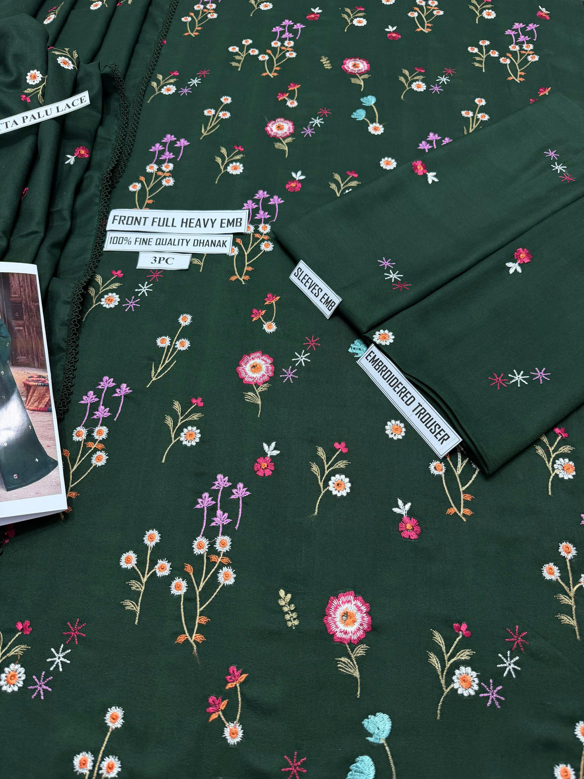 Aneelas 2719 Green Embroidered Dhanak Winter Suit