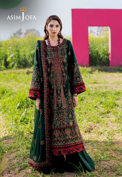 Asim Jofa 594 Embroidered Airjet Dhanak 3-Piece Winter Suit