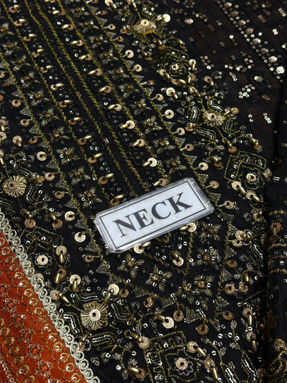 AIK Atelier Chiffon Sequins Frock with Satin Silk Trouser