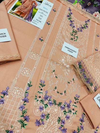 ELAF Premium TFS 028 Embroidered Dhanak Marina 3-Piece Winter Suit