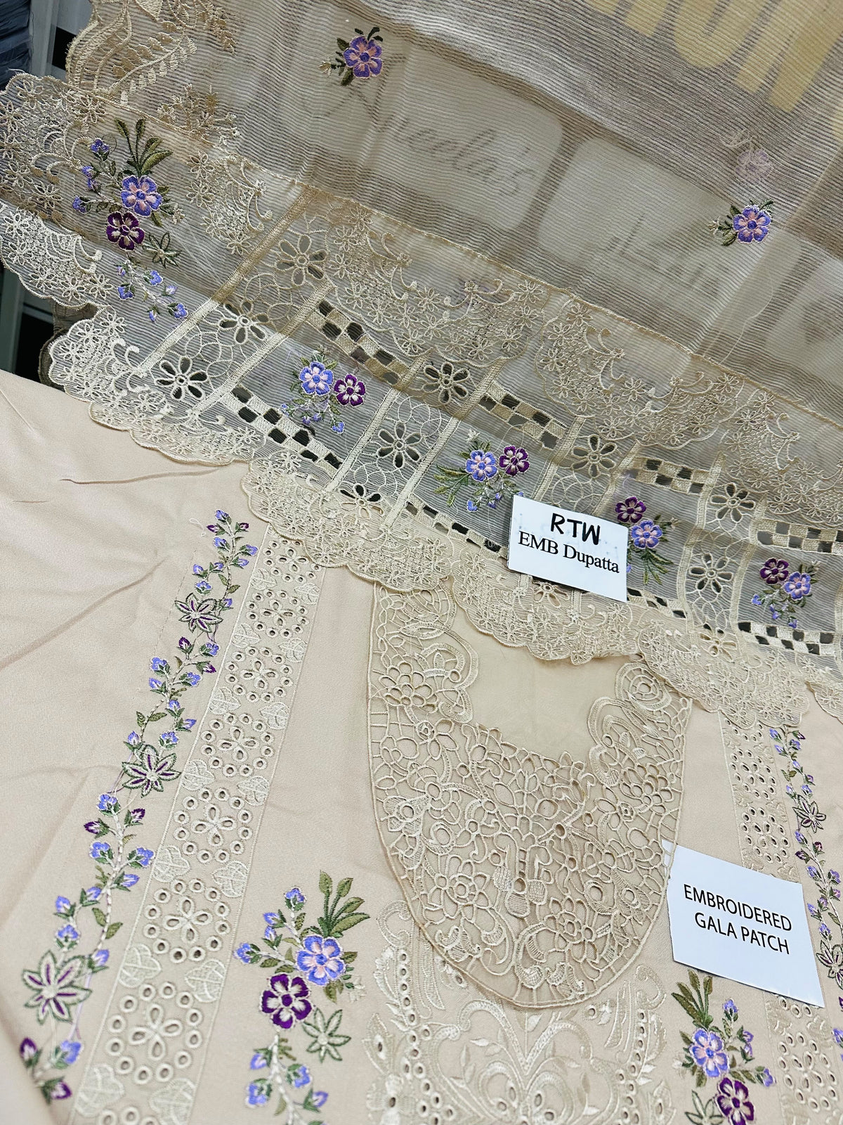 ELAF Premium TFS 047 Embroidered Dhanak Marina 3-Piece Winter Suit