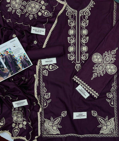 Nain Preet Premium Version NF 1023–1026 Dhanak Embroidered 3-Piece Suit