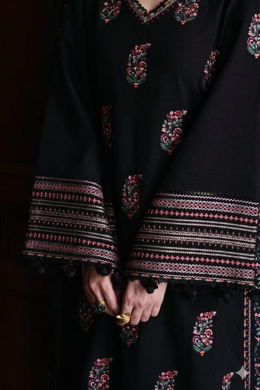 Batik NF 1037 Premium Dhanak Heavy Embroidered 3-Piece Winter Suit