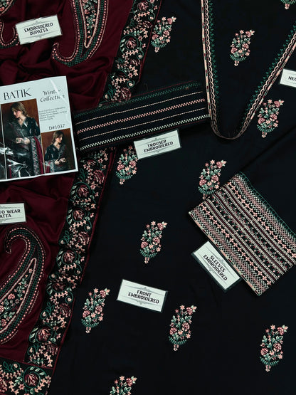 Batik NF 1037 Premium Dhanak Heavy Embroidered 3-Piece Winter Suit