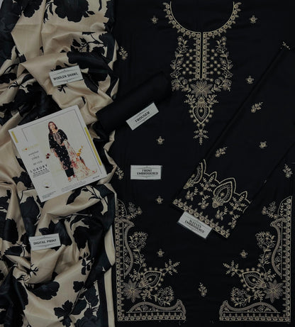 Mohagni NF 1318 Premium Dhanak Embroidered 3-Piece Winter Suit (Unstitched)