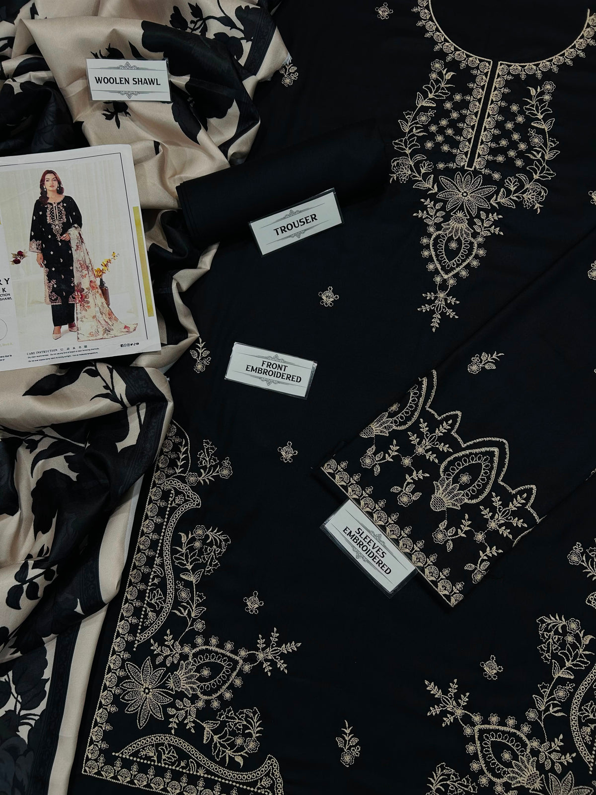Mohagni NF 1318 Premium Dhanak Embroidered 3-Piece Winter Suit (Unstitched)