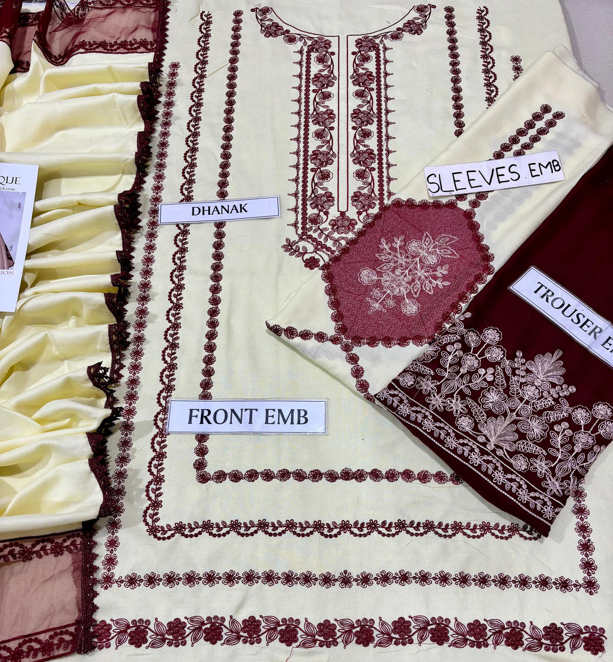 Baroque NF 3020 Premium Dhanak Heavy Embroidered 3-Piece Winter Suit