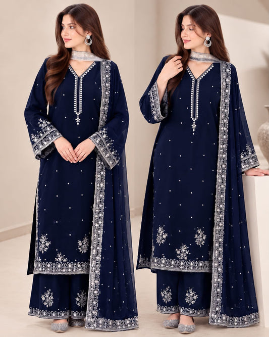 Gulaal NF 3011 Premium Dhanak Embroidered 3-Piece Winter Suit