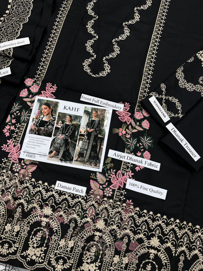 KAHF 1423 Premium Airjet Dhanak Embroidered Suit with Shawl
