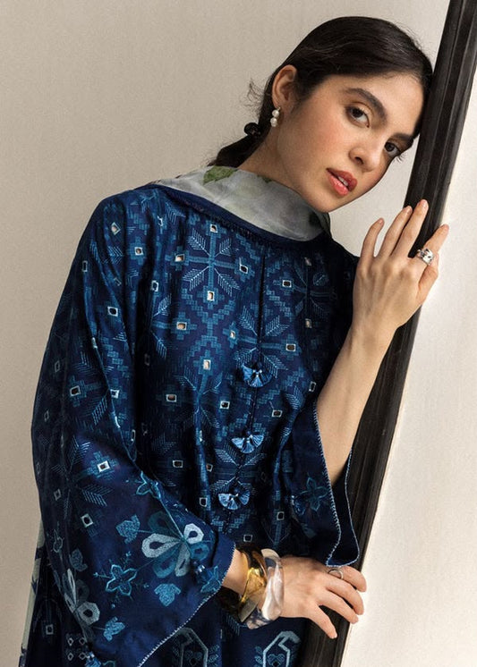 COCO 9068 Premium Dhanak Embroidered Suit with Wool Shawl