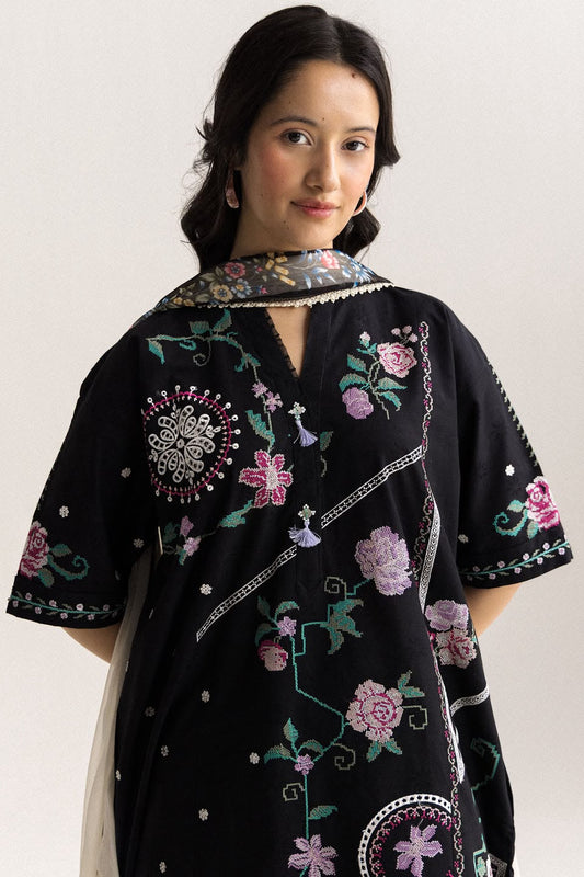 COCO 9065 Premium Dhanak Embroidered Suit with Wool Shawl