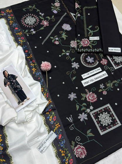 COCO 9065 Premium Dhanak Embroidered Suit with Wool Shawl