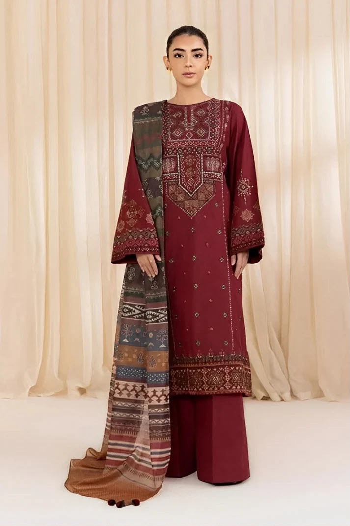 Sapphire 2708 Premium Airjet Dhanak Embroidered Winter Suit - Model View