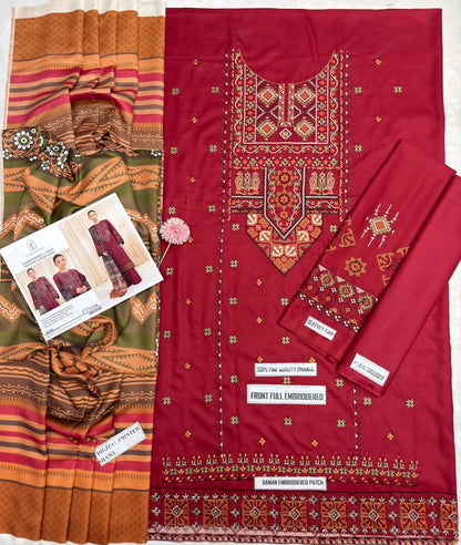 Sapphire 2708 Airjet Dhanak Unstitched Suit - Fabric Detail
