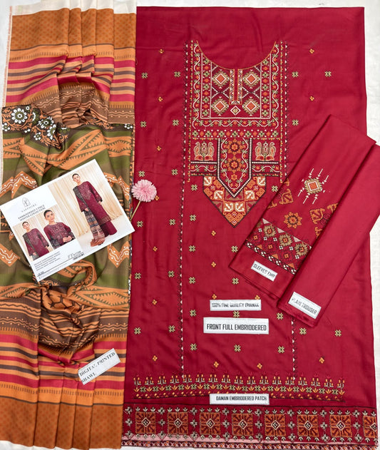 Sapphire 2708 Airjet Dhanak Unstitched Suit - Fabric Detail
