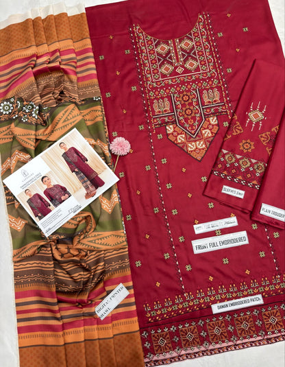 Sapphire 2708 Airjet Dhanak with Digital Wool Shawl - Flat Lay
