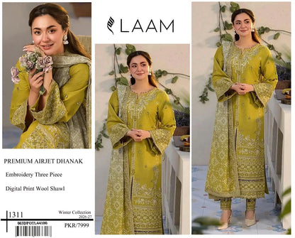 LAAM 1311 Premium Airjet Dhanak 3-Piece Winter Collection 2026-27 - Model Shot