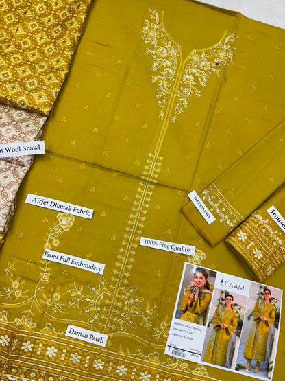 LAAM 1311 Airjet Dhanak 3-Piece flat lay - Embroidery and Daman Patch detail