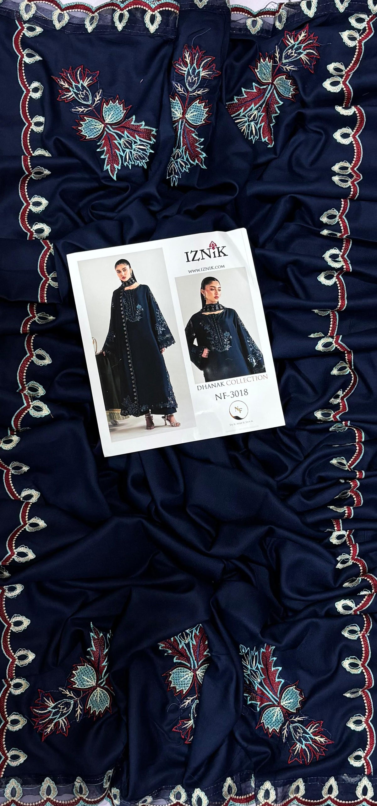 IZNIK Premium Dhanak 3-Piece Embroidered Suit | Winter Collection 2026 | NF-3018