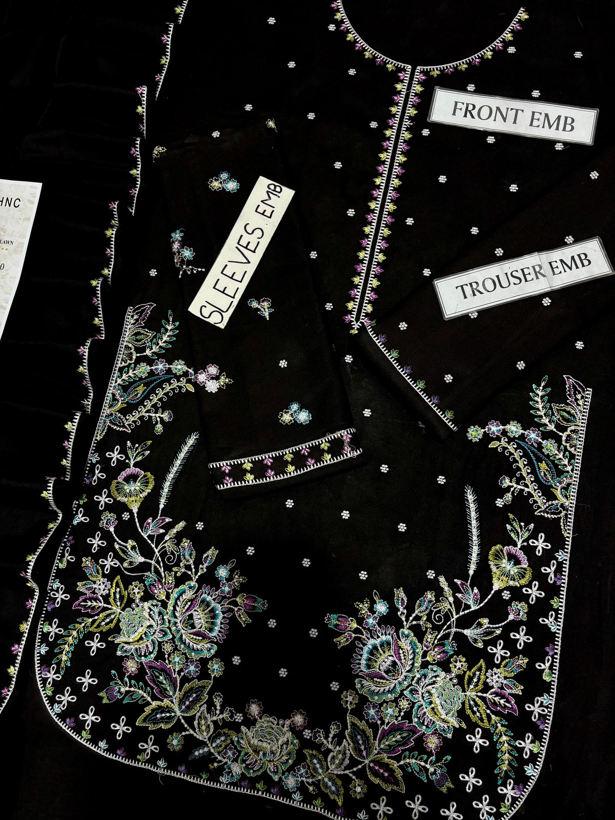 Laam D#A60 Dhanak Fabric Detail - Close Up Embroidery