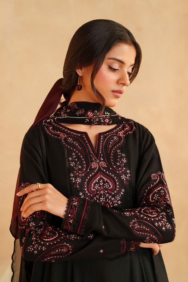 Iznik NF-3001 Premium Dhanak Embroidered Suit - Front View
