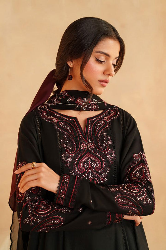 Iznik NF-3001 Premium Dhanak Embroidered Suit - Front View