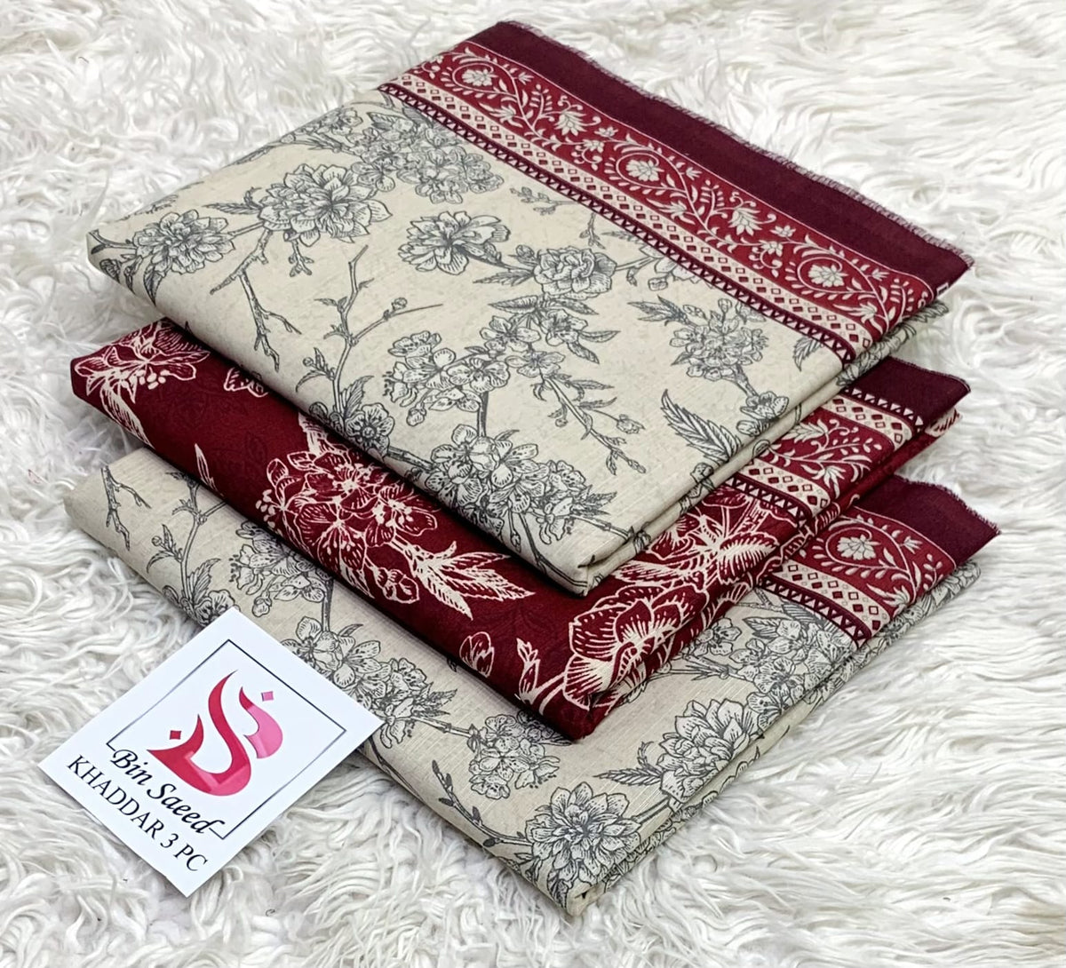 Bin Saeed Khaddar 3PC Unstitched Suit 2026